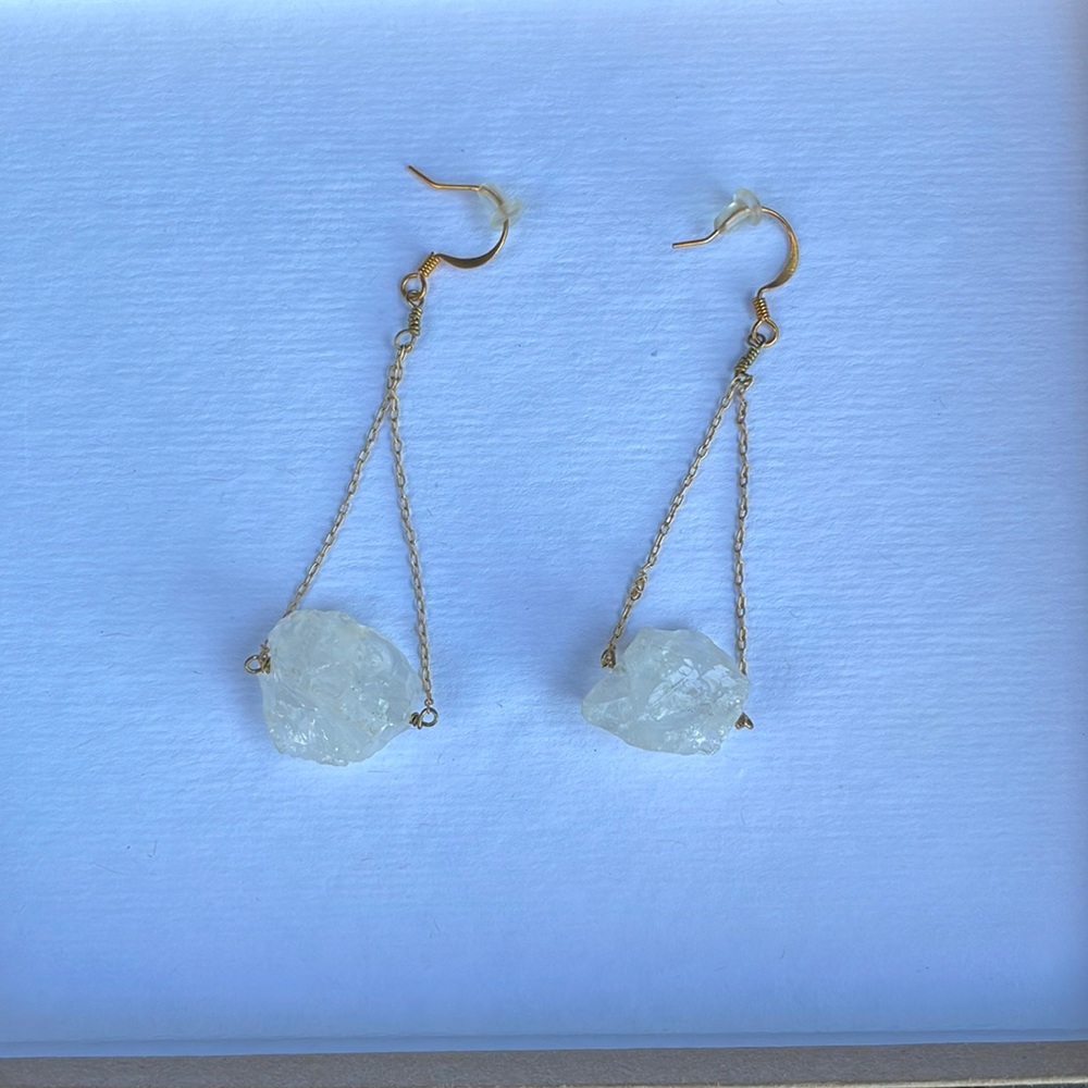 Quartz dangle earrings